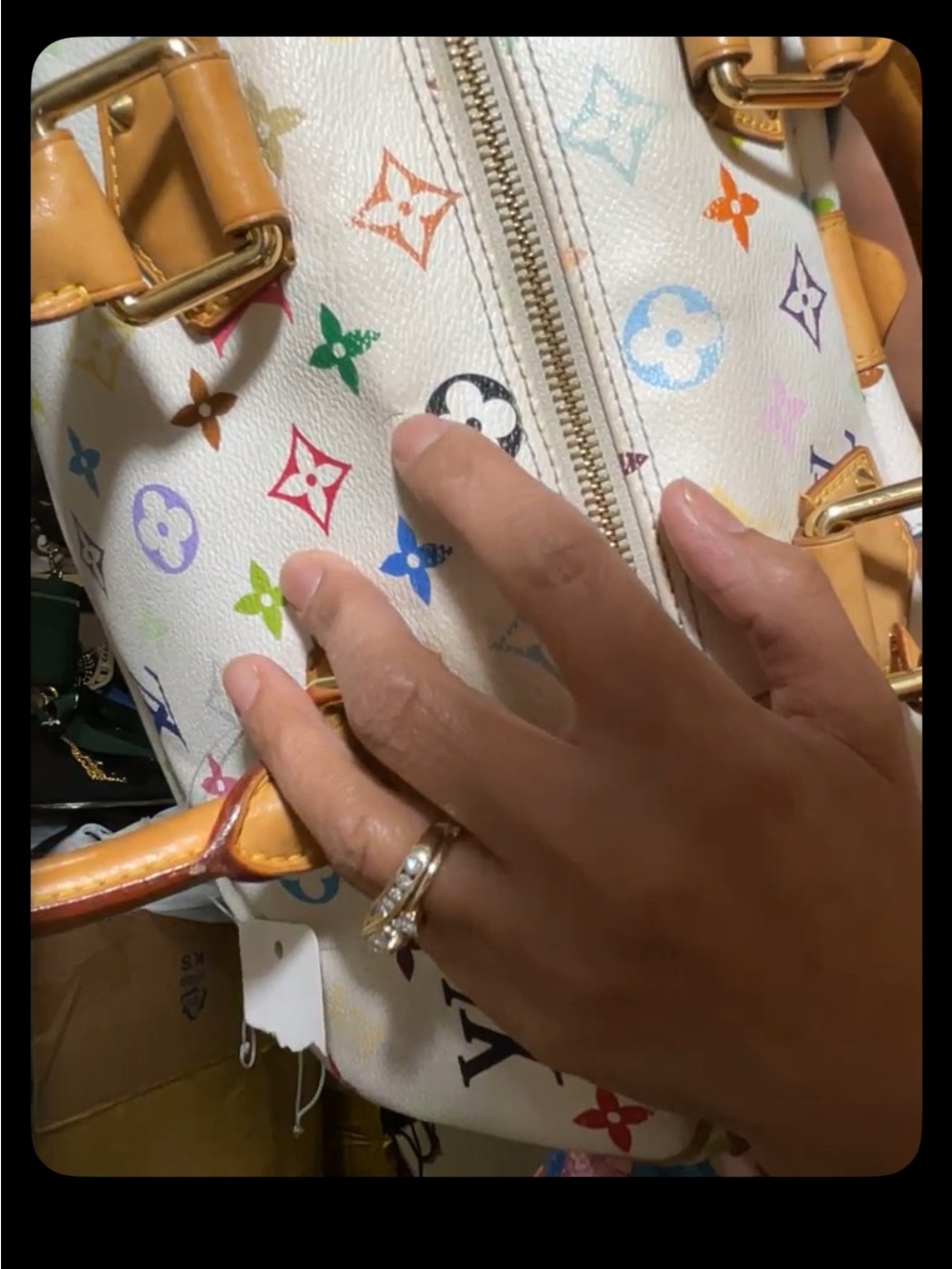 Louis Vuitton White Multicolor Monogram Canvas Speedy - Picture 12 of 17